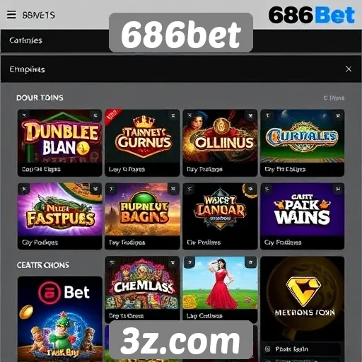 Comparação de jogos disponíveis na plataforma 686bet